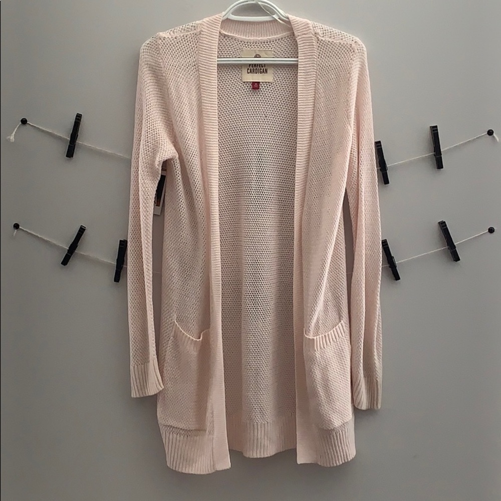 SO light pink cardigan with pockets size medium